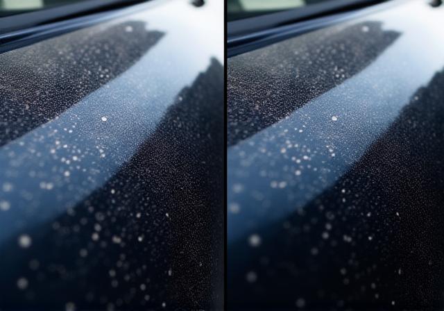 Car paint covered in swirl marks and fine scratches under bright light.